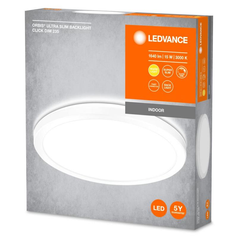 LEDVANCE Orbis Ultra Slm Backlight Deckenleuchte 23,5cm in Weiß dimmbar